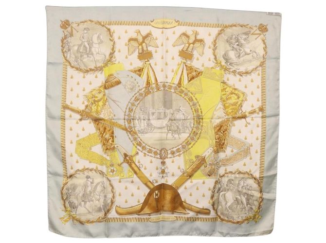 Hermès HERMES Carre 90 Scarf  napoleon  Silk Gray - vista 14