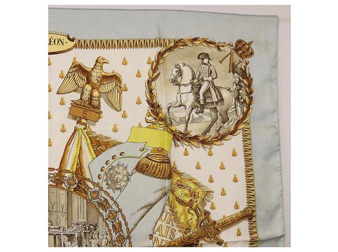 Hermès HERMES Carre 90 Scarf  napoleon  Silk Gray - vista 4