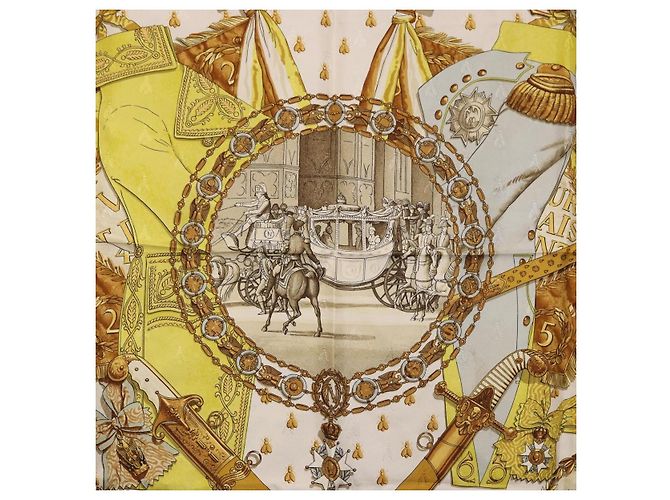 Hermès HERMES Carre 90 Scarf  napoleon  Silk Gray - vista 6