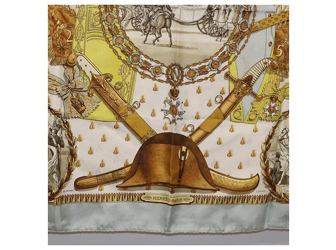 Hermès HERMES Carre 90 Scarf  napoleon  Silk Gray - vista 9
