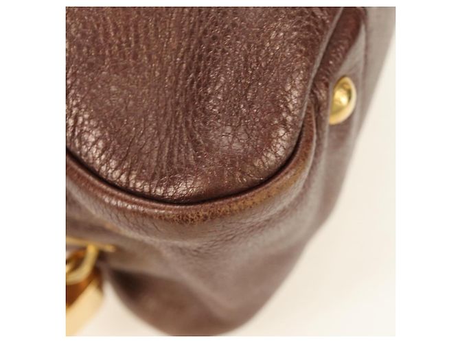 PRADA Ready Lock Shoulder Tote Bag Leather Brown Gold BL0557 - vista 15