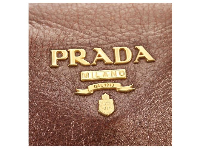 PRADA Ready Lock Shoulder Tote Bag Leather Brown Gold BL0557 - vista 19