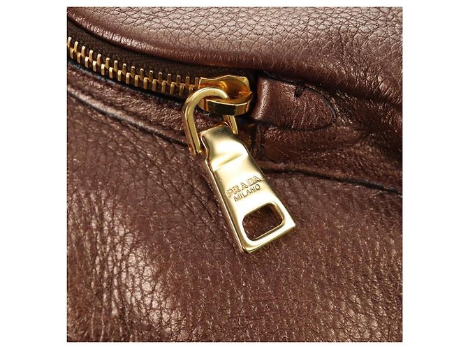 PRADA Ready Lock Shoulder Tote Bag Leather Brown Gold BL0557 - vista 20