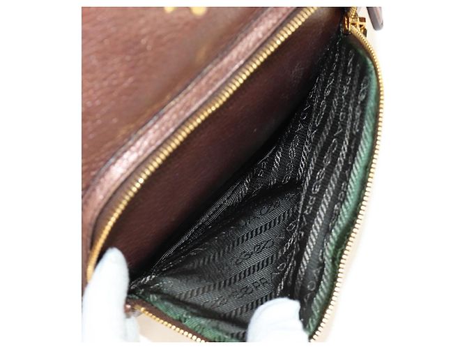 PRADA Ready Lock Shoulder Tote Bag Leather Brown Gold BL0557 - vista 21