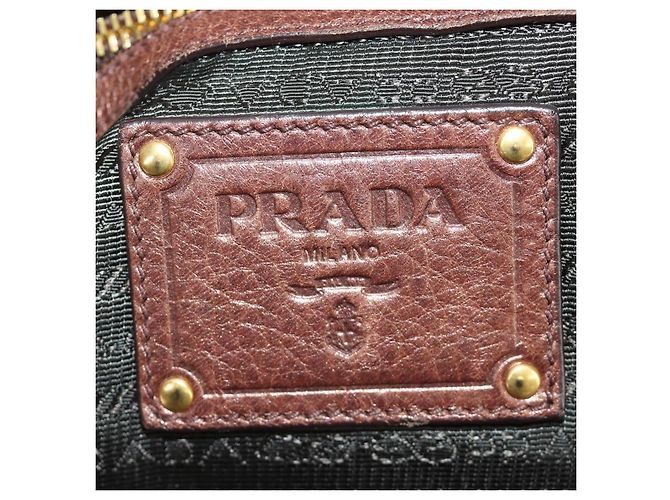 PRADA Ready Lock Shoulder Tote Bag Leather Brown Gold BL0557 - vista 24