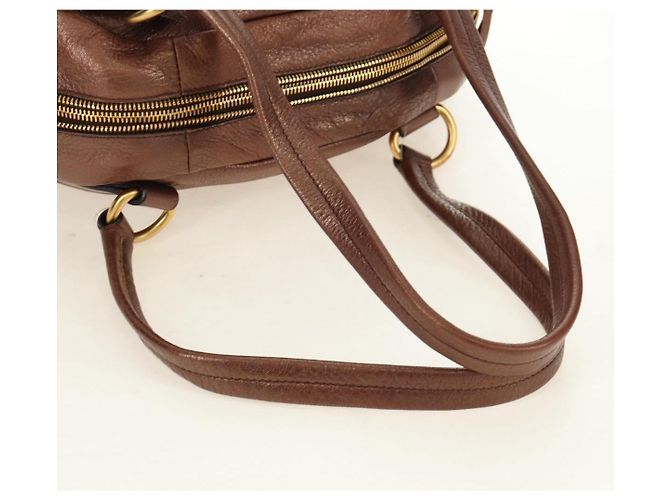 PRADA Ready Lock Shoulder Tote Bag Leather Brown Gold BL0557 - vista 7