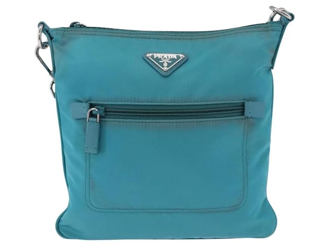 PRADA Shoulder Bag Nylon Light Blue Silver - vista 13