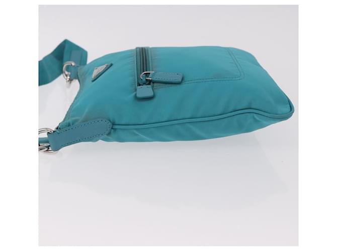 PRADA Shoulder Bag Nylon Light Blue Silver - vista 4