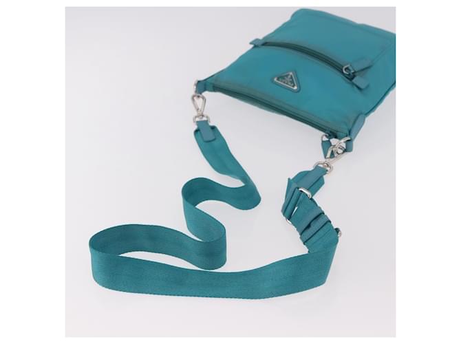 PRADA Shoulder Bag Nylon Light Blue Silver - vista 6