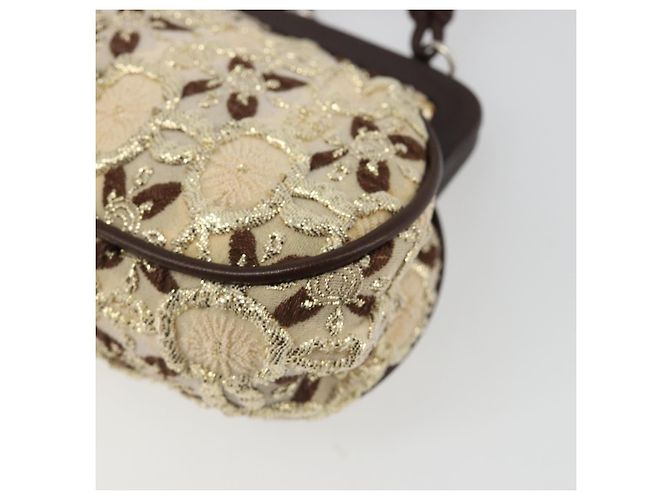 PRADA Coin Purse Shoulder Pouch Canvas Beige Silver - vista 17
