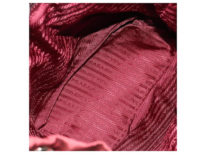 PRADA Rucksack Nylon Rot Silber - Ansicht 10