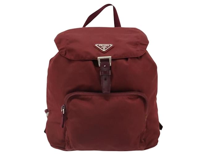 PRADA Rucksack Nylon Rot Silber - Ansicht 13