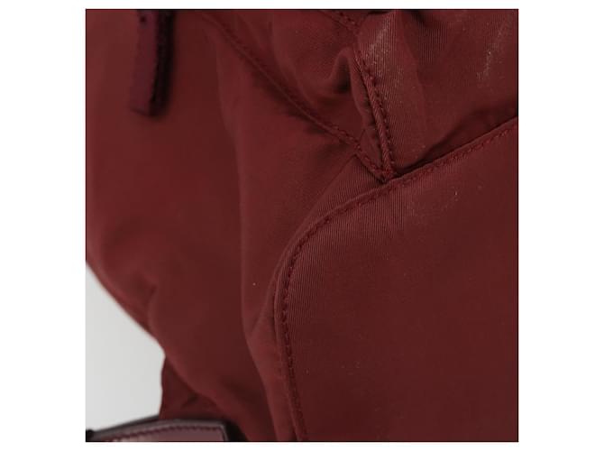 PRADA Rucksack Nylon Rot Silber - Ansicht 17
