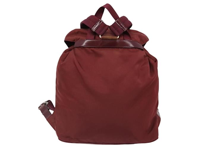 PRADA Rucksack Nylon Rot Silber - Ansicht 2