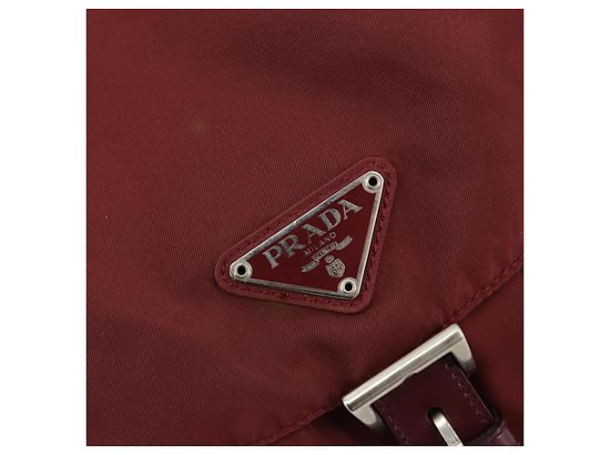 PRADA Rucksack Nylon Rot Silber - Ansicht 20