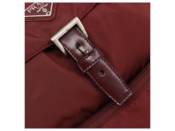PRADA Rucksack Nylon Rot Silber - Ansicht 21