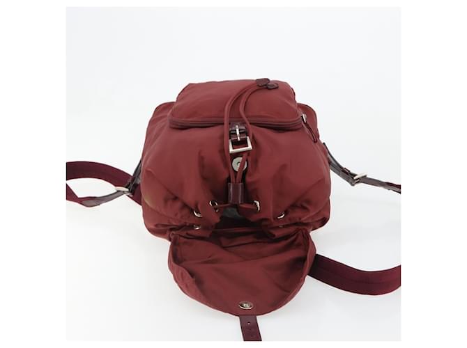 PRADA Rucksack Nylon Rot Silber - Ansicht 23