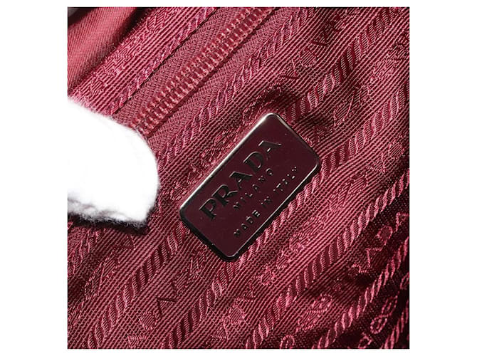 PRADA Rucksack Nylon Rot Silber - Ansicht 25