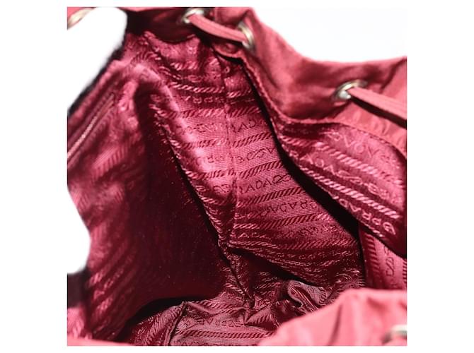 PRADA Rucksack Nylon Rot Silber - Ansicht 26