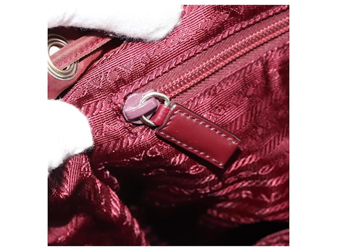 PRADA Rucksack Nylon Rot Silber - Ansicht 28
