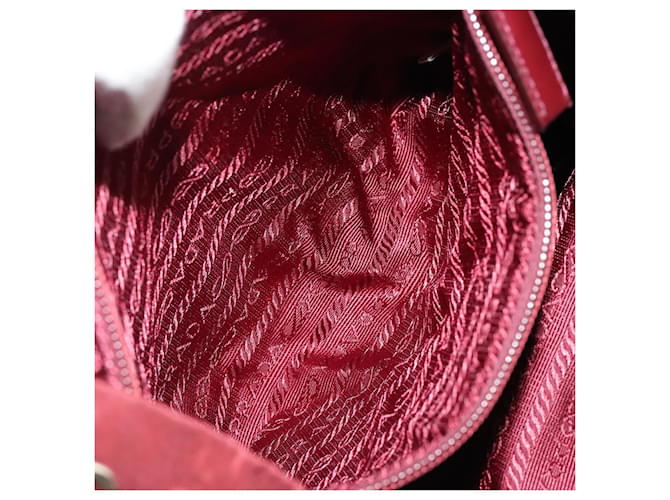 PRADA Rucksack Nylon Rot Silber - Ansicht 29