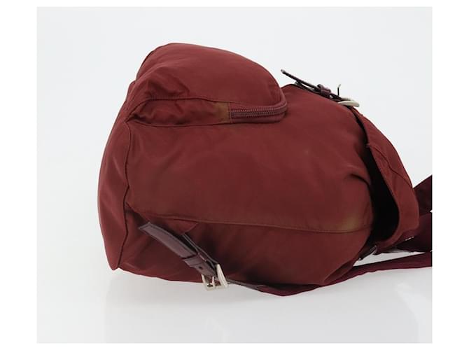 PRADA Rucksack Nylon Rot Silber - Ansicht 3