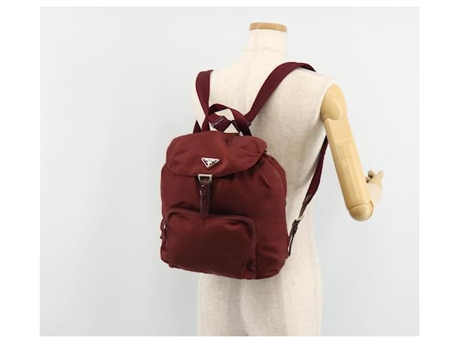 PRADA Rucksack Nylon Rot Silber - Ansicht 31