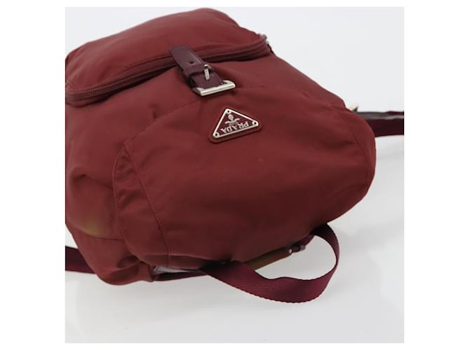 PRADA Rucksack Nylon Rot Silber - Ansicht 6