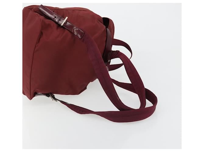 PRADA Rucksack Nylon Rot Silber - Ansicht 8