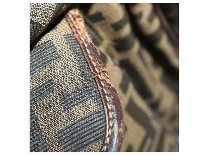 FENDI Zucca Canvas Backpack Brown Black - vista 10