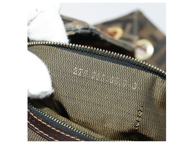 FENDI Zucca Canvas Backpack Brown Black - vista 12