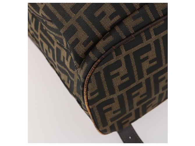 FENDI Zucca Canvas Backpack Brown Black - vista 17
