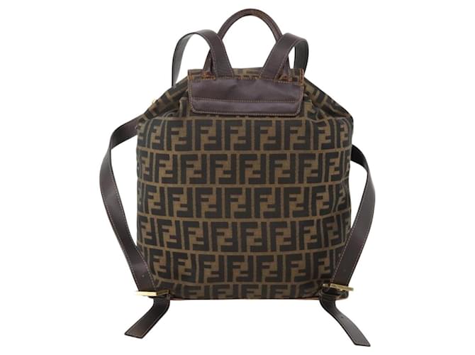 FENDI Zucca Canvas Backpack Brown Black - vista 2