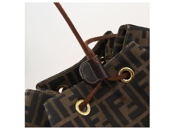 FENDI Zucca Canvas Backpack Brown Black - vista 20