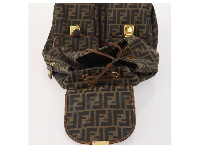 FENDI Zucca Canvas Backpack Brown Black - vista 21
