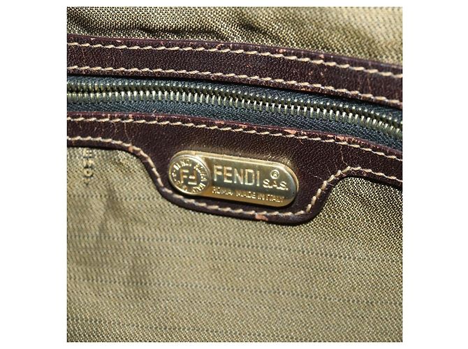 FENDI Zucca Canvas Backpack Brown Black - vista 24