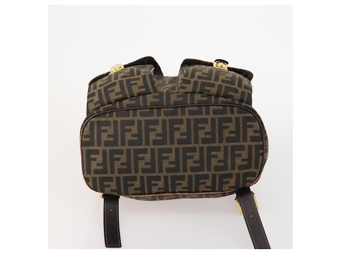 FENDI Zucca Canvas Backpack Brown Black - vista 5