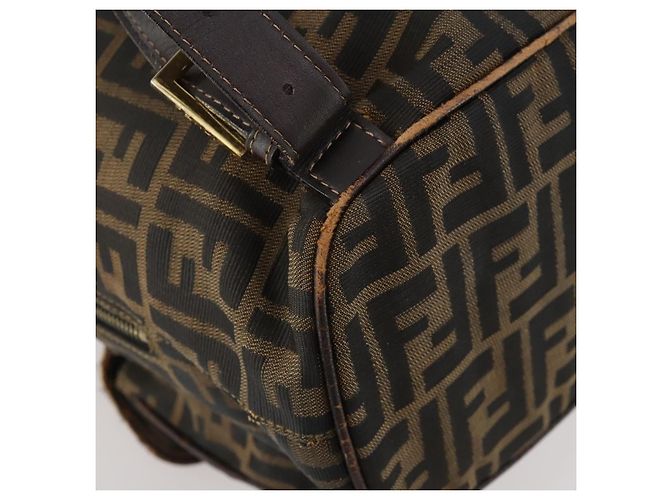 FENDI Zucca Canvas Backpack Brown Black - vista 9