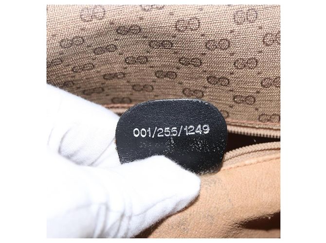 GUCCI Micro GG Supreme Web Sherry Line Bag PVC Beige Silver - vista 12
