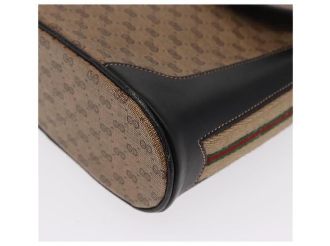 GUCCI Micro GG Supreme Web Sherry Line Bag PVC Beige Silver - vista 14