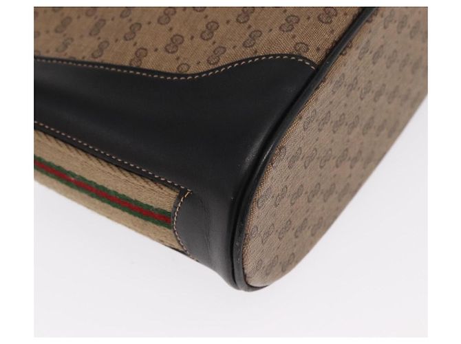 GUCCI Micro GG Supreme Web Sherry Line Bag PVC Beige Silver - vista 15