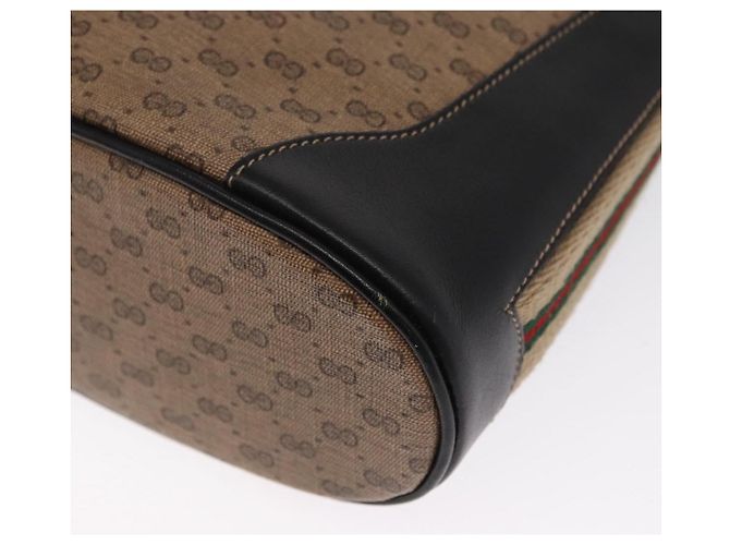 GUCCI Micro GG Supreme Web Sherry Line Bag PVC Beige Silver - vista 16