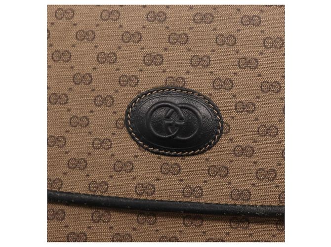 GUCCI Micro GG Supreme Web Sherry Line Bag PVC Beige Silver - vista 17