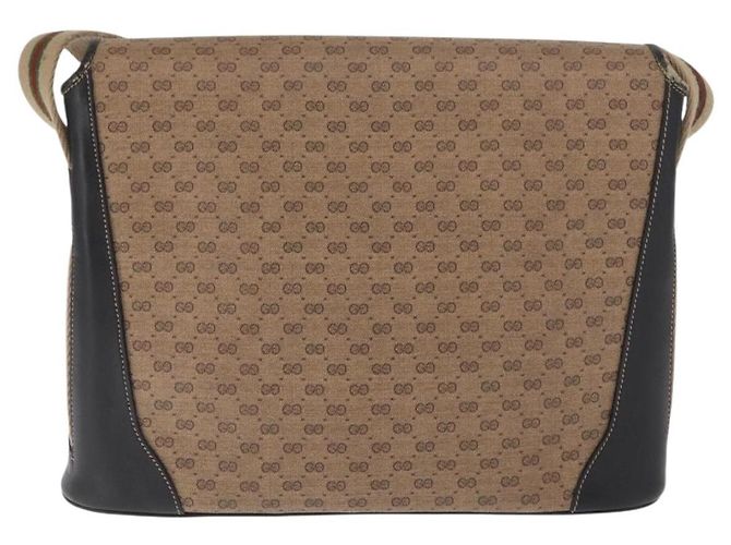 GUCCI Micro GG Supreme Web Sherry Line Bag PVC Beige Silver - vista 2