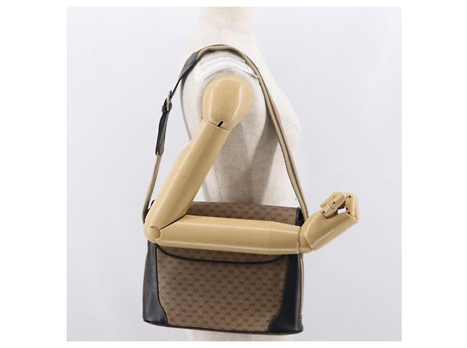 GUCCI Micro GG Supreme Web Sherry Line Bag PVC Beige Silver - vista 23