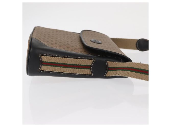 GUCCI Micro GG Supreme Web Sherry Line Bag PVC Beige Silver - vista 3
