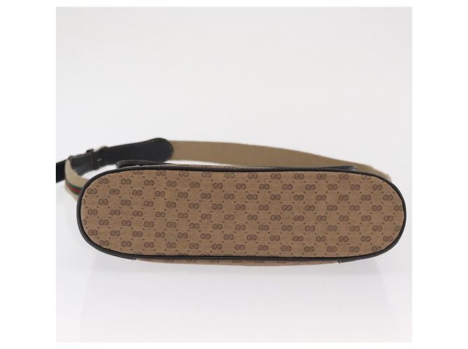 GUCCI Micro GG Supreme Web Sherry Line Bag PVC Beige Silver - vista 5
