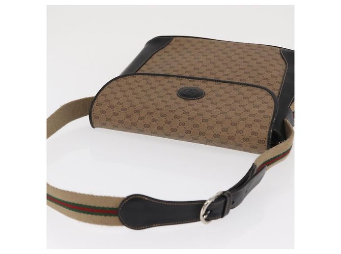 GUCCI Micro GG Supreme Web Sherry Line Bag PVC Beige Silver - vista 6