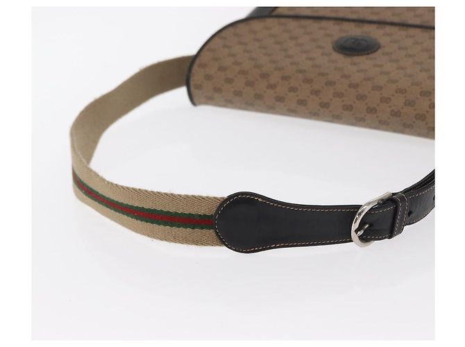GUCCI Micro GG Supreme Web Sherry Line Bag PVC Beige Silver - vista 7