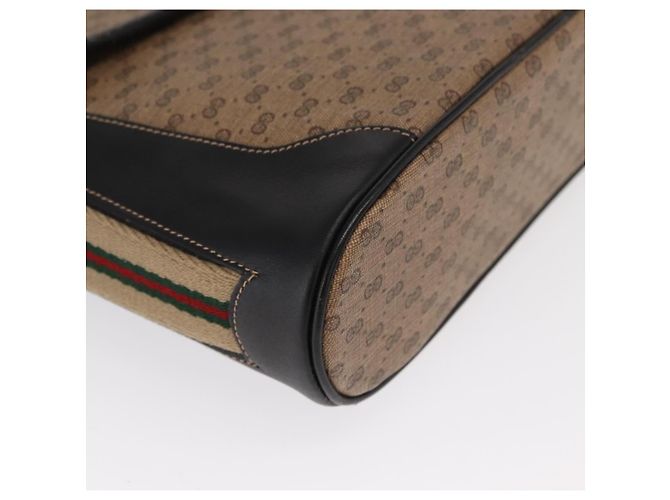 GUCCI Micro GG Supreme Web Sherry Line Bag PVC Beige Silver - vista 9